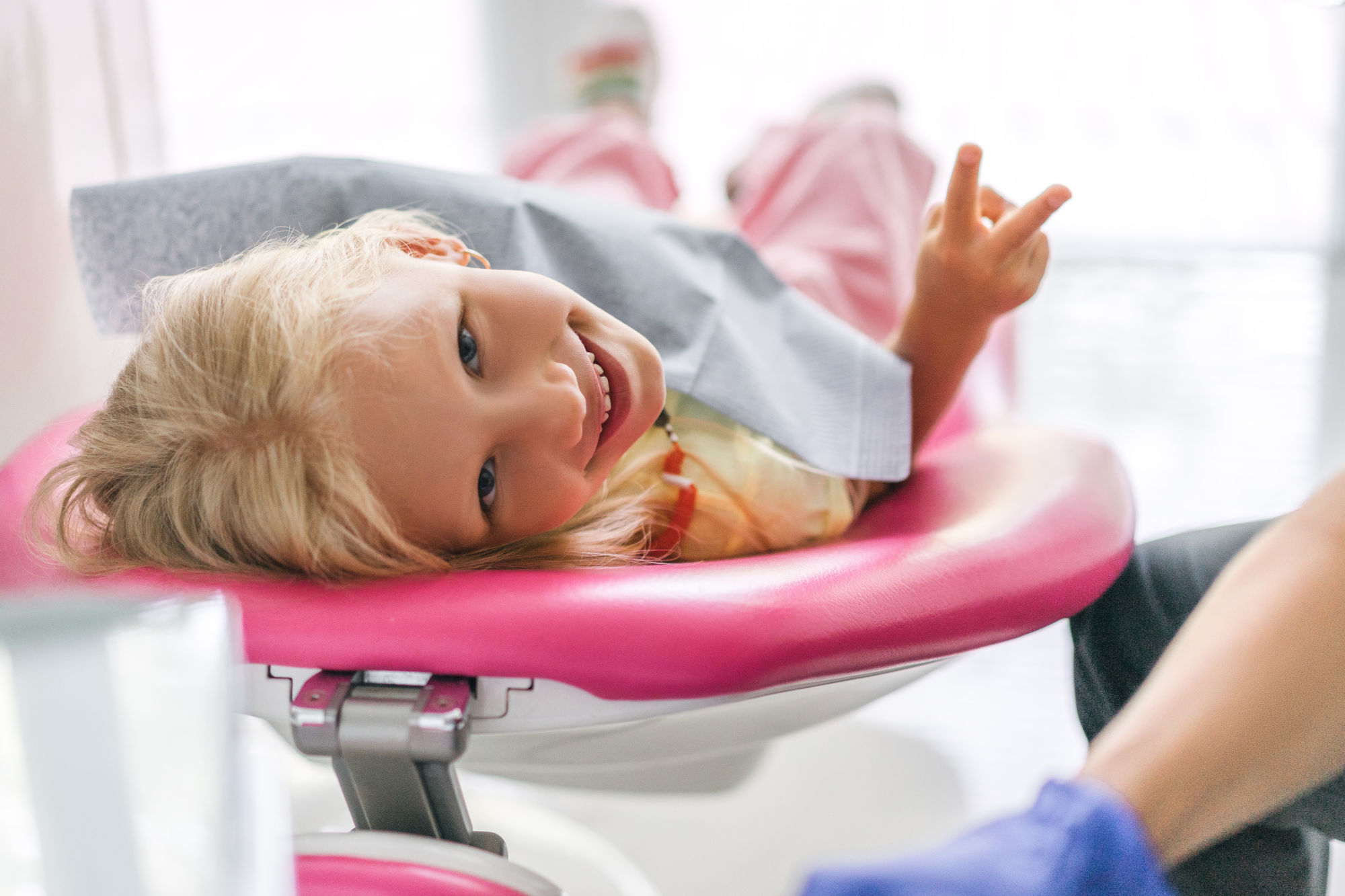 Orthodontic consultation for a child, illustrating interceptive orthodontics